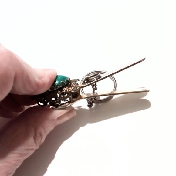 Vintage Gold Green King’s Key Finder Los Angeles Purse Clip - Picture 6 of 6